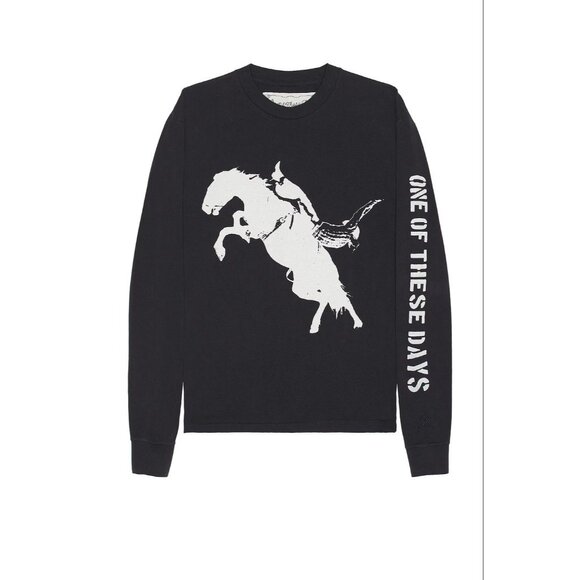 ONE OF THESE DAYS Fallin Rain Long Sleeve T-Shirt in Washed Black Small Womens T - Picture 5 of 16